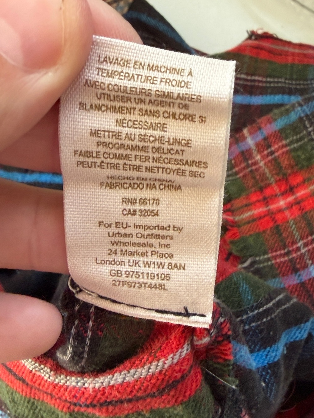 We The Free Womens Boho Rustic Plaid Flannel Mixed Media Shirt Size L Raw Hem - Picture 9 of 9